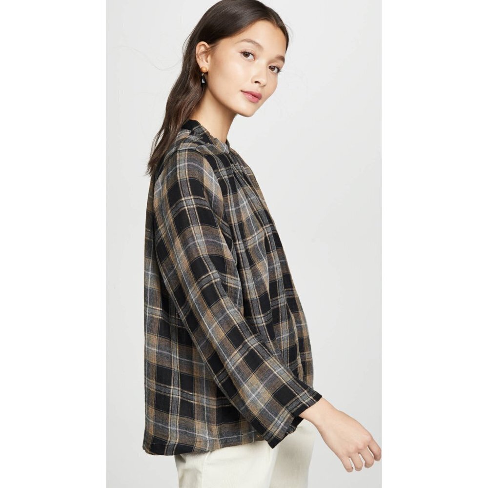 Apiece Apart - Agata Top - CP Shades Style Double Cotton Plaid w/Metallic, 4 - Picture 2 of 10